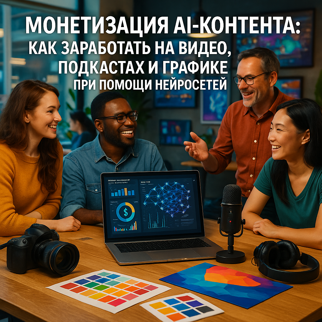 Монетизация AI-контента: как заработать на видео, подкастах и графике при помощи нейросетей