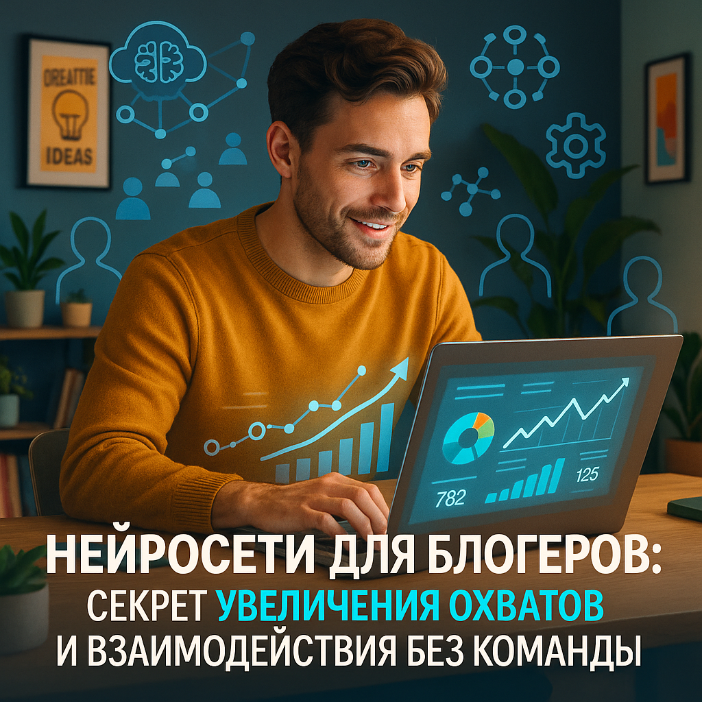 Нейросети для блогеров: секрет увеличения охватов и взаимодействия с аудиторией без команды