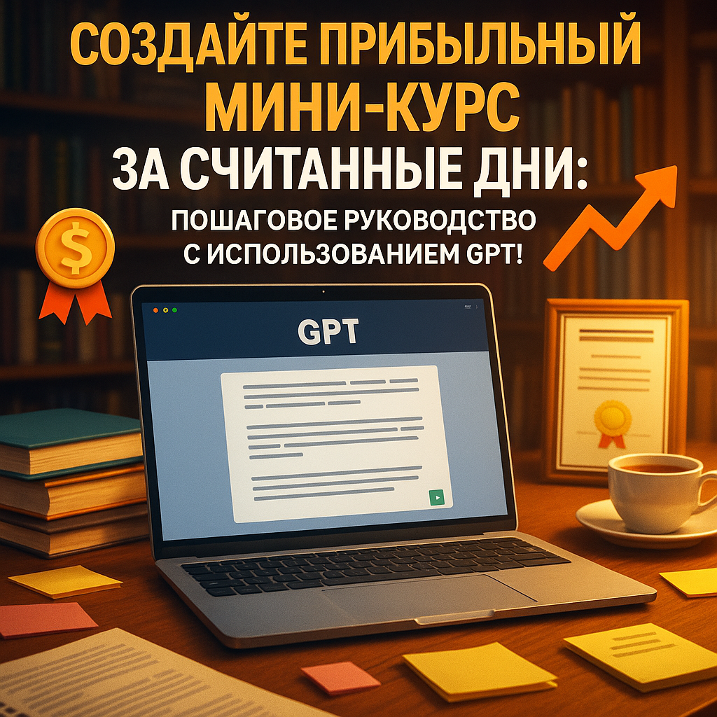 Создайте прибыльный мини-курс за считанные дни: пошаговое руководство с использованием GPT!