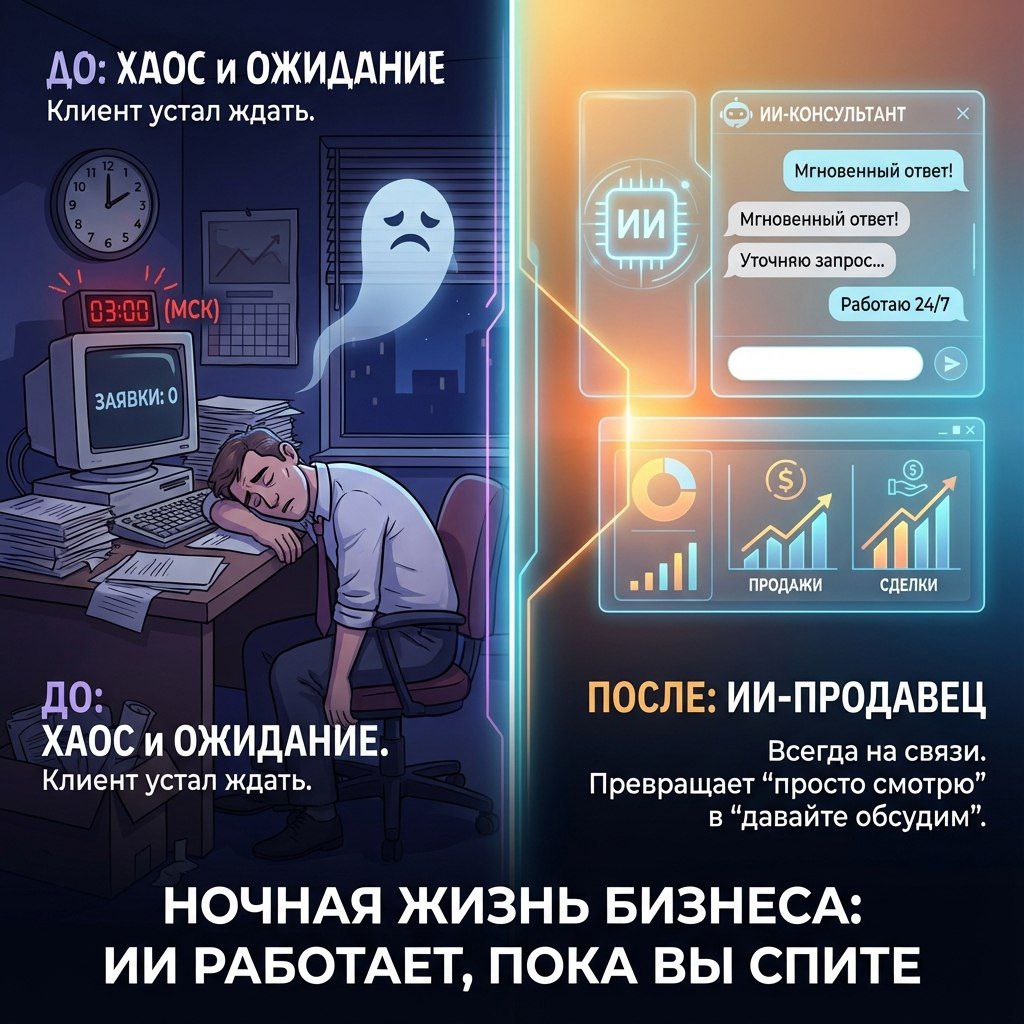 Как преобразить ночную жизнь вашего бизнеса: ИИ, который увеличит продажи в любое время и по любому каналу!