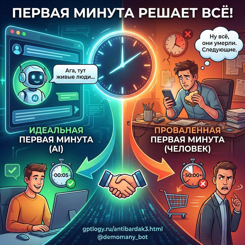 Первая минута общения с клиентом: как мгновенный ответ решает судьбу вашего бизнеса и увеличивает продажи