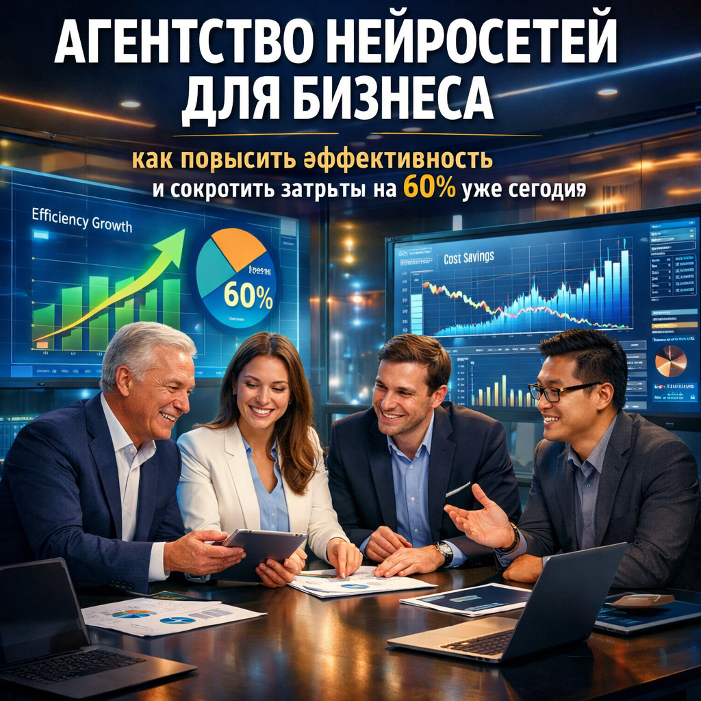Агентство нейросетей для бизнеса: как повысить эффективность и сократить затраты на 60% уже сегодня
