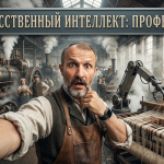 Иллюстрация процесса замены старых профессий новыми под влиянием искусственного интеллекта