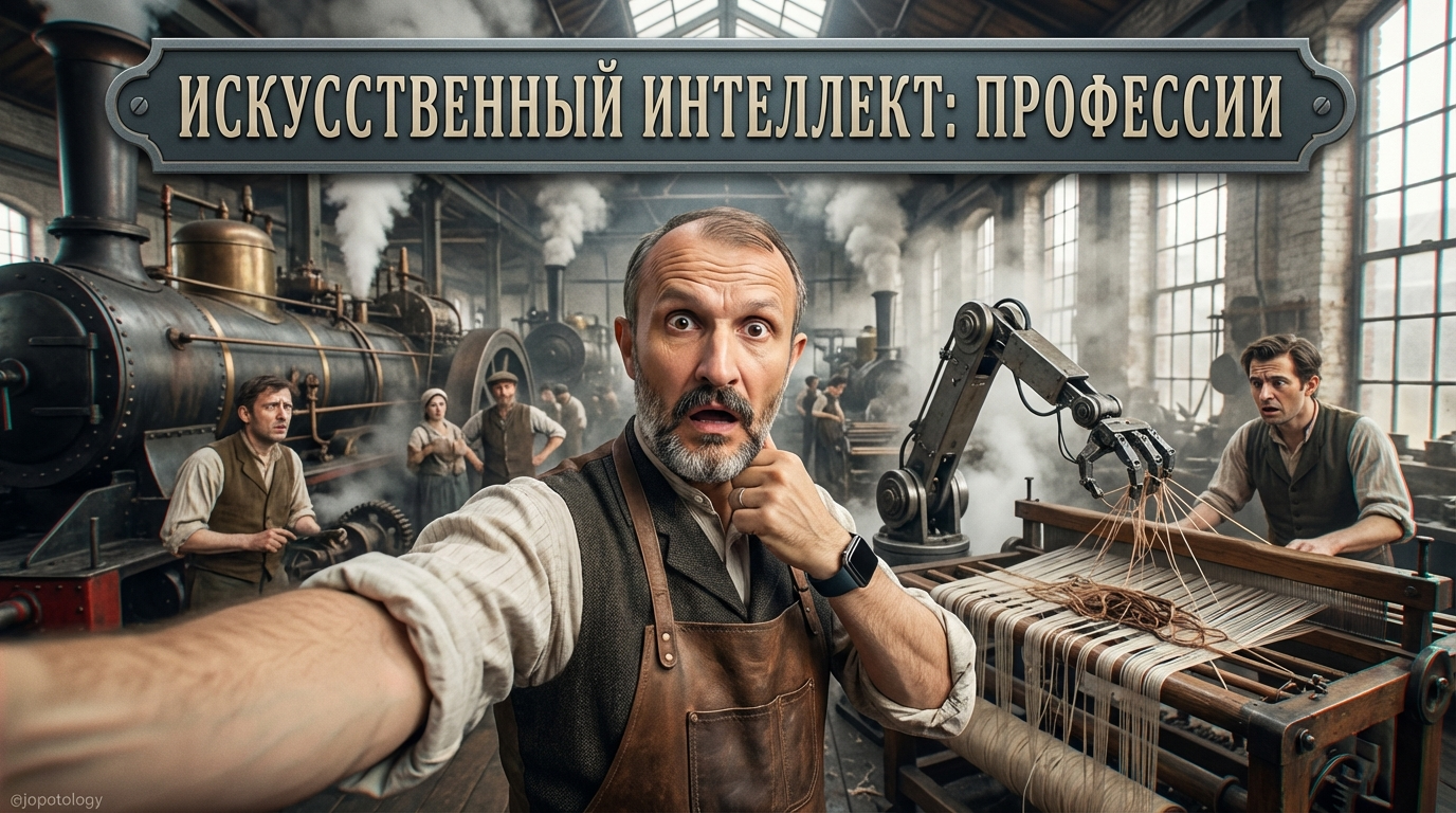 Иллюстрация процесса замены старых профессий новыми под влиянием искусственного интеллекта