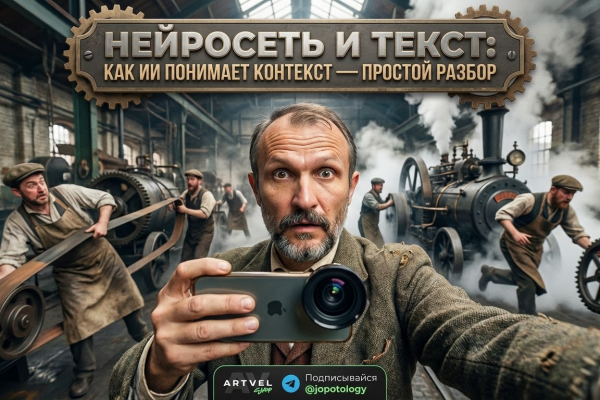 Схема работы нейросети с текстовым контекстом и обработка естественного языка