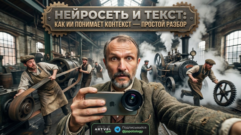 Схема работы нейросети с текстовым контекстом и обработка естественного языка