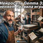 Логотип и архитектура лёгкой нейросети Gemma 3 от Google для эффективных вычислений