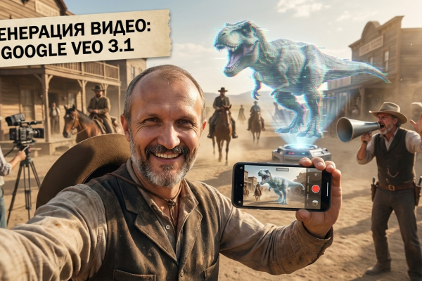 Процесс генерации видео с помощью нейросети Google Veo 3.1