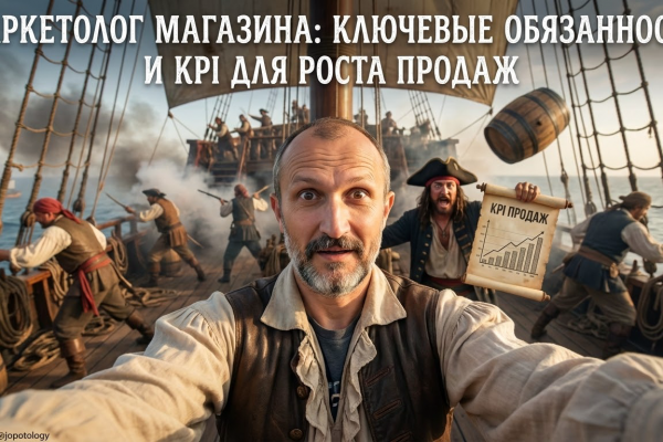 Маркетолог анализирует показатели эффективности и KPI для роста продаж в магазине