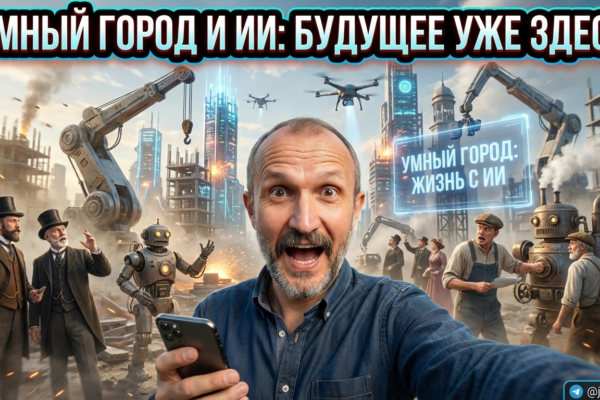Инфраструктура футуристического умного города с интегрированными технологиями искусственного интеллекта